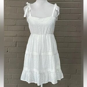 White lace Jessica Simpson Halter Tie Dress